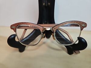 GLASSES Artcraft Cat Eye Glasses Vintage Aluminum Frames 4 1/4-5 3/4 110 12k GF