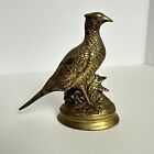 Vintage MCM Brass Pheasant Bird Turkey 6” - Outdoors Wildlife Statue Figurine