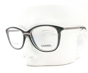 Chanel 1506-T 1434 Eyeglasses Glasses Polished Dark Green Matte Silver 52-17-140