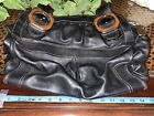 Vintage Fifty Four Fossil Black Thick Leather Satchel Handbag Shoulder Bag Purse