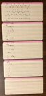 Lot Of 5  Vintage IBM style 80 Column Punched Cards - Kelly 5081 Pink Print Band
