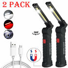2X 990000LM Work Light Rechargeable Small Torch Workshop COB LED Magnetic Lamp