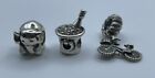 Lot Of (3) Auth Pandora 925 Sterling Silver Charms