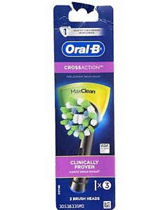Oral B CrossAction 3 Replacement Brush Heads - Black
