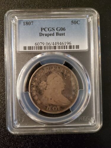 1807 Draped Bust Half Dollar Coin - PCGS G06 - 50C 50 C Graded