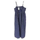 A New Day Womens Size XXL Midi Dress Spaghetti Strap Smocked Stripe Blue