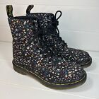 Women's Doc Dr. Martens AirWair Page Courtney Floral Combat Lace Up Boots Size 8