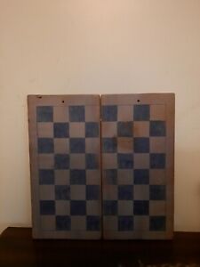 Vintage Primitive Game Board Checkerboard Double Sided Hand Made AAFA 2 Games