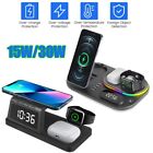 Wireless Phone Charger Stand 4 in 1 Charging Dock For Samsung/iPhone/Apple Watch