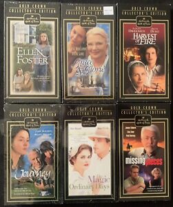 (B) 6 Hallmark Gold Crown (4 of 6 Sealed) VHS Movies: Ellen Foster, Journey + 4