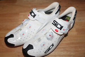 SIDI WIRE CARBON SOLE SILVER WHITE CYCLING SHOES SIZE 44 EUR (US SELLER)