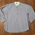 Wah Maker Frontier Wear Pullover Shirt Banded Collar Large Lavender Red Woven