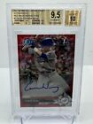 2017 Bowman Draft Chrome Red Wave Refractor /5 Connor Wong #CDA-CW Auto Bgs 9.5