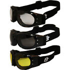 3 Pair Padded Motorcycle Goggles Anti Fog Lens Clear Smoke Yellow by BIRDZ