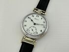 Record Antique Swiss Amazing Men Wrist Watch with Porcelain Dial