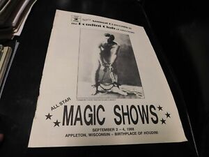 Houdini Club 1987-1988 Of Wisconsin All Star Magic Shows