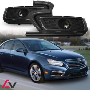2015-2016 For Chevy Cruze Clear Lens Pair Fog Light Front Lamp+Wiring+Switch Kit (For: 2015 Cruze)