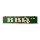 BBQ Vintage Street Sign Metal Plastic barbeque lover grill sauce grilling