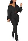 Annystore 2 Piece Outfits for Women - Casual Sweatsuit Tracksuit Long Sleeve Zip
