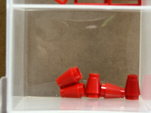 LEGO Parts - Red Cone 1 x 1 with Top Groove - No 4589b - QTY 5