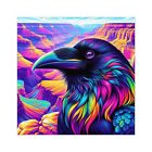 Grand Canyon Raven Crow Corvid Bird Rainbow Art Square Decal Sticker