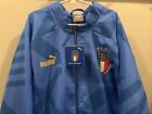 Puma Italia FIGC Home Prematch Full Zip Soccer Jacket Mens Blue Medium