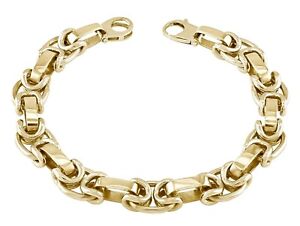 14k Yellow Gold Solid Handmade Fashion Link Bracelet 8.5