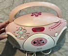 2004 - Mattel Barbie AM/FM Raio & CD Player Boombox Pink & White RARE Tested