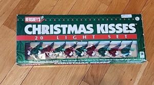 HERSHEY'S CHRISTMAS KISSES Vintage 20 Light Set Indoor Outdoor 21 Feet Red/Green