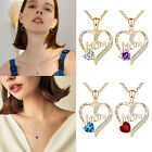 Mother's Day Present Mom Heart Pendant Necklace Cuban Link Women Lady Jewellery