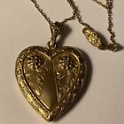Necklace Heart Locket Gold Filled 100 Years Old 16” Original Chain 1.5” Locket