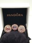 Pandora Rose Gold  Radiant Hearts Droplet pink Charms 781725CZ,  set 3 with Box