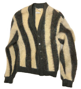 VTG 60s Mohair Cardigan Sweater Sears Kurt Cobain Size L *Holes- See Description