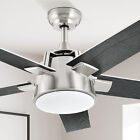 52'' Ceiling Fan Light Black LED 3-Color Chandelier Lamp with Reversible Motor