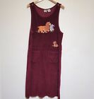 Vintage Disney Womens Dress Large Red Corduroy Lady and the Tramp Jumper