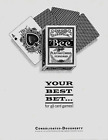 1950/60'S BEE PLAYING CARDS No. 92~ADVERTISING PAPER DISPLAY SHEET