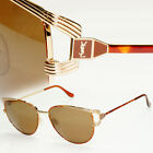 YSL 1988 Sunglasses Vintage Yves Saint Laurent Gold Brown Square 4003 Y128 56mm