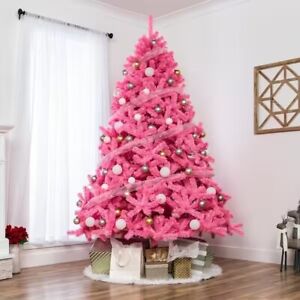 Best Choice Products 6ft Pink Christmas Tree - Full Fir, Seasonal Holiday Decor