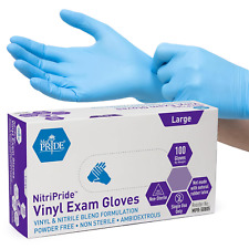New ListingNitripride Nitrile-Vinyl Blend Exam Gloves, Large 100 - Powder Free,
