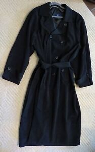 LONDON FOG Limited Edition  Black Trench Coat, Size 18R - Pre-owned