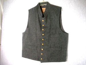 WAH Maker True West Outfitters Vest Men L Gray Wool Frontier Western Waistcoat
