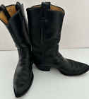 Vintage Tony Lama Black Plain Style Western Black Cowboy Boots Size 11