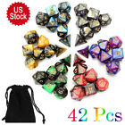 42pcs Polyhedral Dice Set for Dungeons & Dragons DND RPG MTG Game Toy Bag US HOT