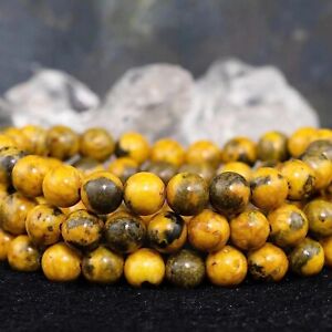 Wholesale 6Pcs Natural Bumblebee Jasper Yellow Gemstone Beads Healing Bracelet