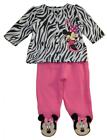 Minnie Mouse Infant Girls Zebra Top 2pc Footed Pant Set Size 0/3M 3/6M 6/9M