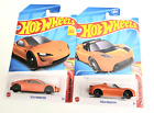 Hot Wheels Tesla Roadster Orange #249 + #217 - 2023 Then and Now -2pcs