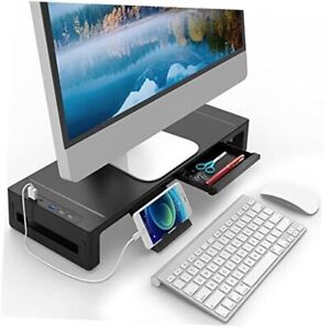 Desktop Monitor Stand Riser with Drawer,Laptop Stand Riser and Computer for
