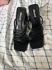 Abound Black Faux Leather Block Heels size 8