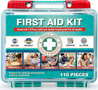 New Listing110 Pieces Small First Aid Kit - Hardcase First Aid Box - Contains Premium Medic