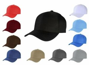 Top Level Plain Polyester Fitted Size Baseball Cap Hat 10 sizes Fitted Hat